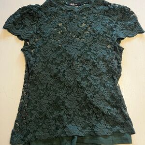 INA Women's Green Lace Top